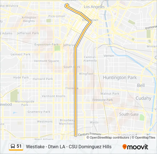 51 Bus Line Map