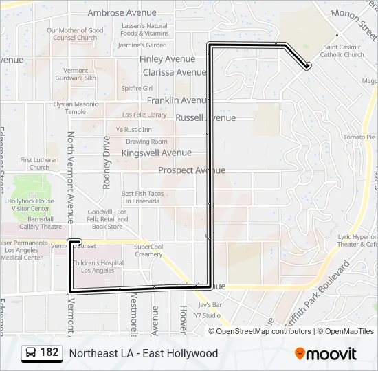 182 Bus Line Map