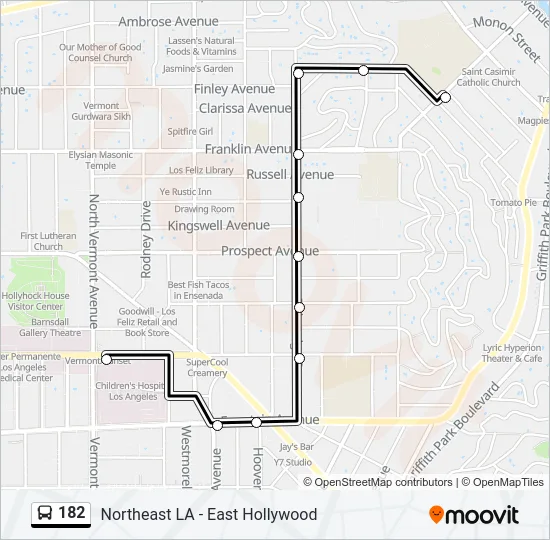 182 Bus Line Map