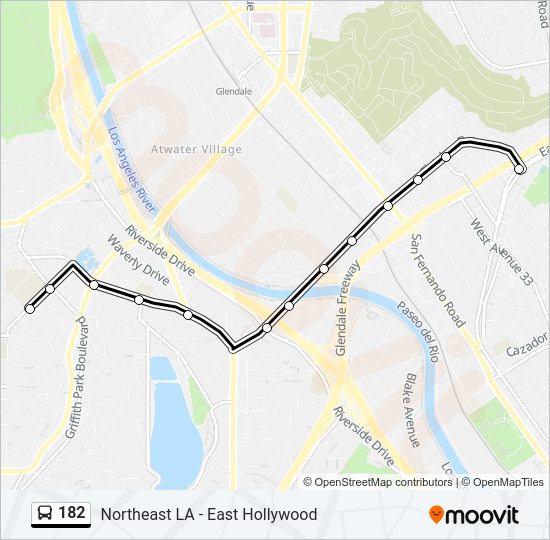 182 bus Line Map