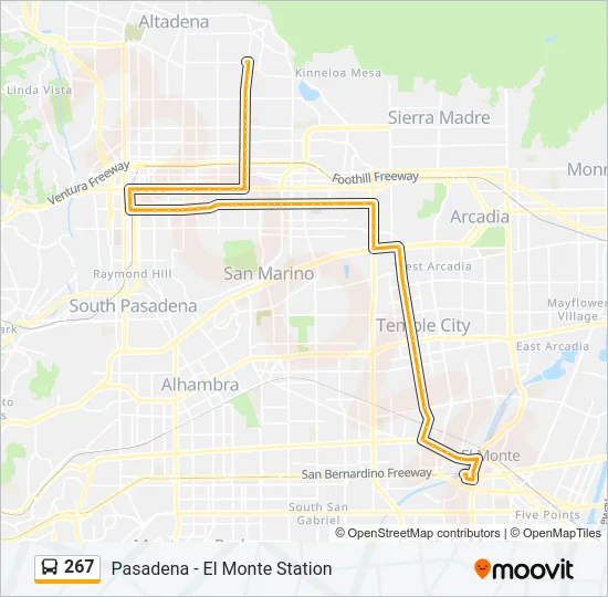 267 Bus Line Map
