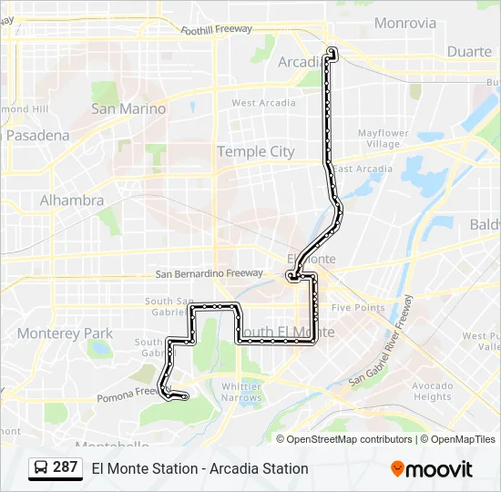 287 Bus Line Map
