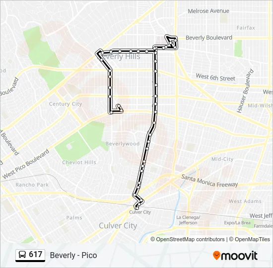 617 Bus Line Map