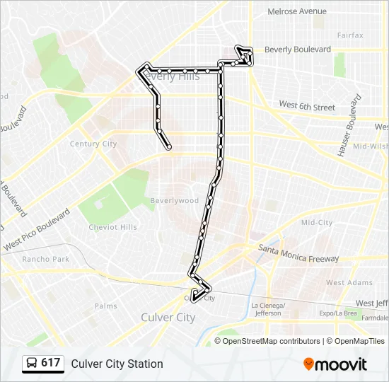 617 Bus Line Map