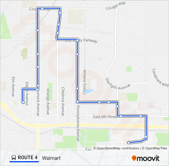 ROUTE 4 Bus Line Map