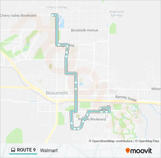 ROUTE 9 Bus Line Map