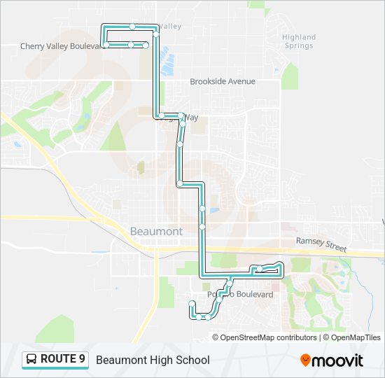 ROUTE 9 Bus Line Map