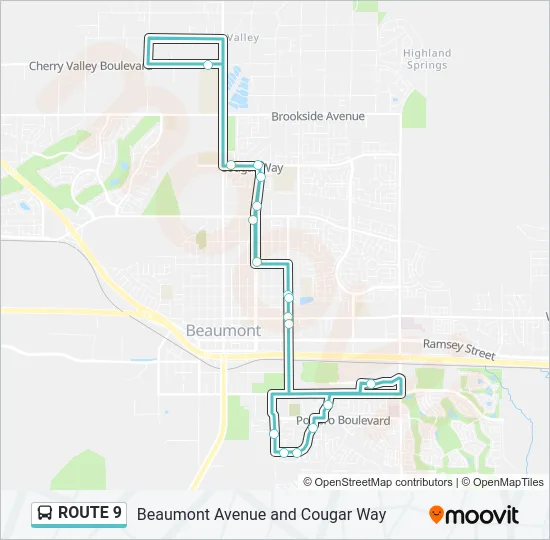 ROUTE 9 Bus Line Map
