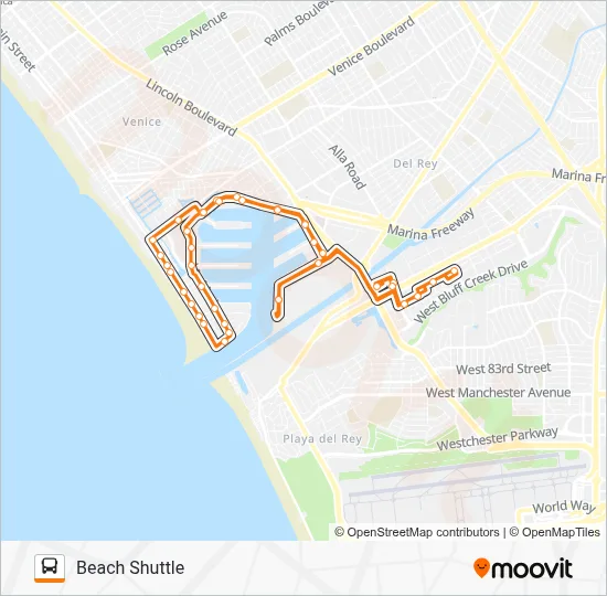 BEACH SHUTTLE Bus Line Map