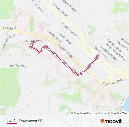 1 Bus Line Map
