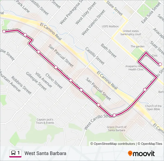 1 Bus Line Map