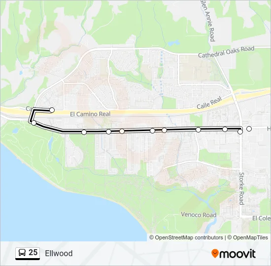 25 Bus Line Map