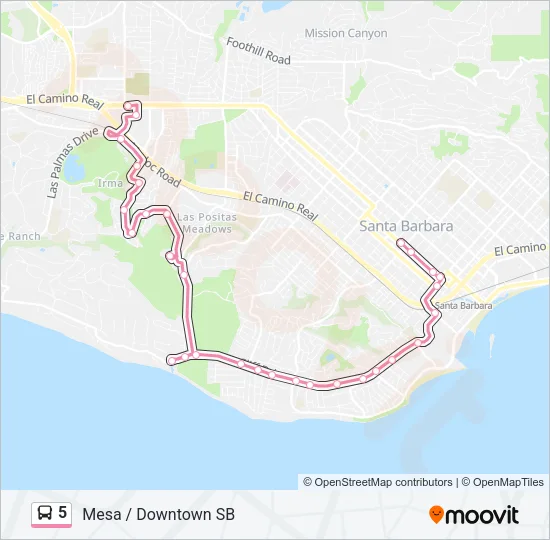5 Bus Line Map