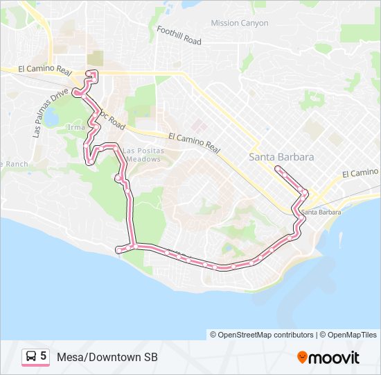 5 Route: Schedules, Stops & Maps - Mesa/La Cumbre (Updated)