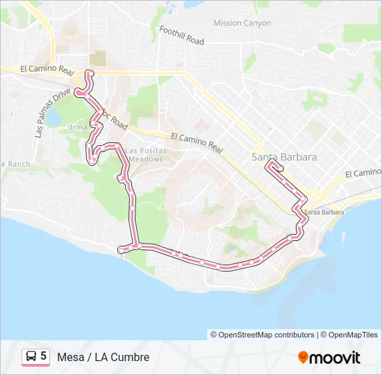 5 Bus Line Map
