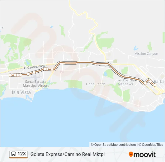 12X Bus Line Map