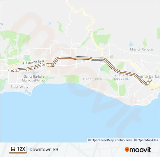 12X Bus Line Map
