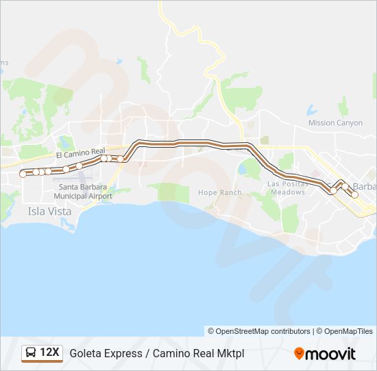 12X Bus Line Map