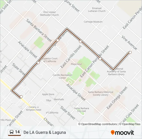 14 Bus Line Map