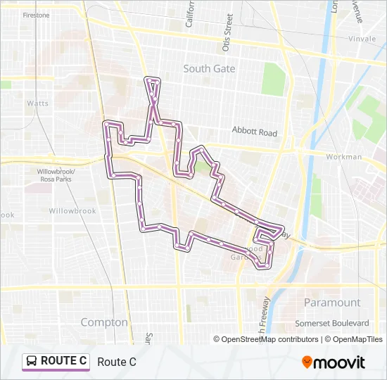 Mapa de ROUTE C de autobús