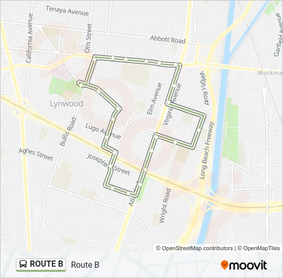 ROUTE B Bus Line Map