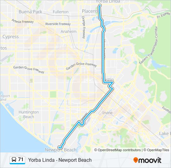 71 bus Line Map