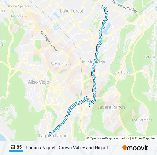 85 Bus Line Map