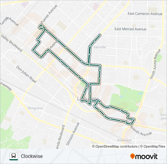 Mapa de GREEN LINE de autobús