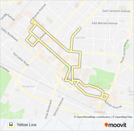 YELLOW LINE bus Line Map