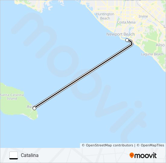 CATALINA FLYER ferry Line Map