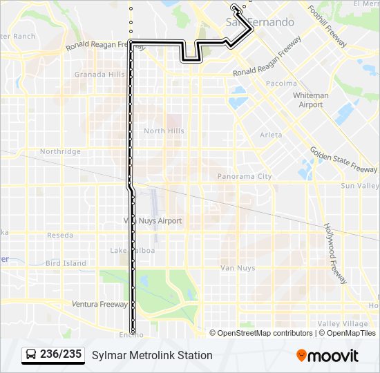 236/235 bus Line Map