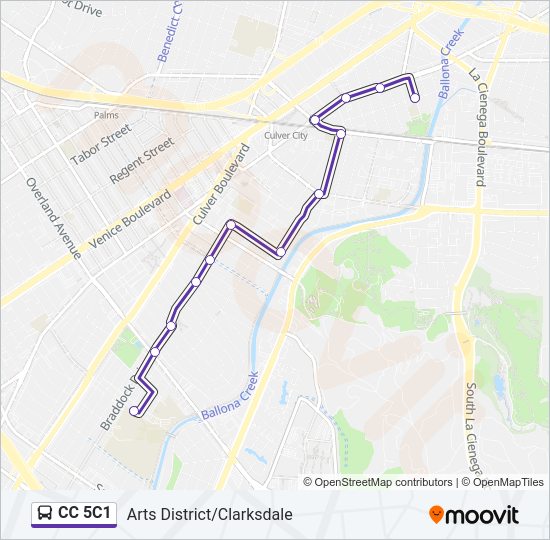 CC 5C1 Bus Line Map