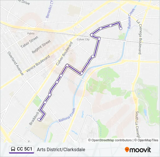 CC 5C1 Bus Line Map