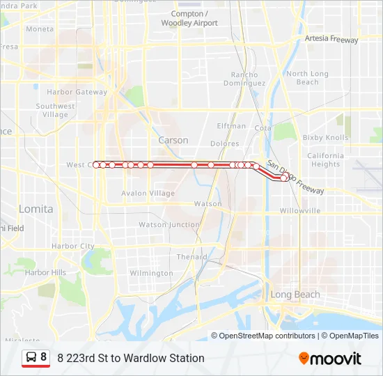 8 Bus Line Map