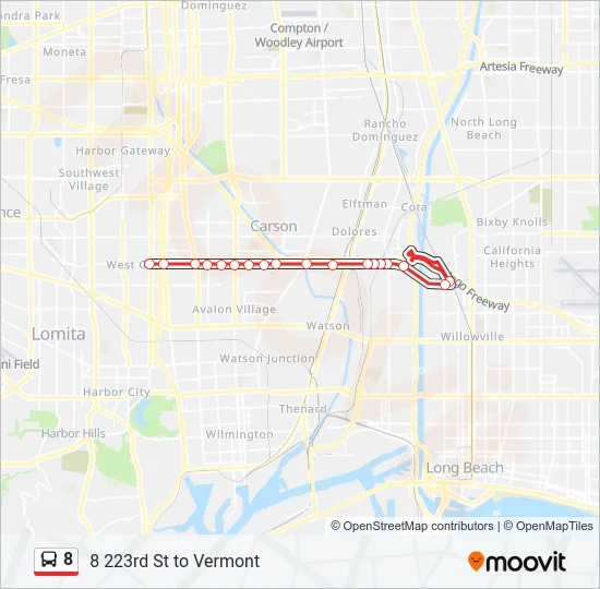 8 Bus Line Map