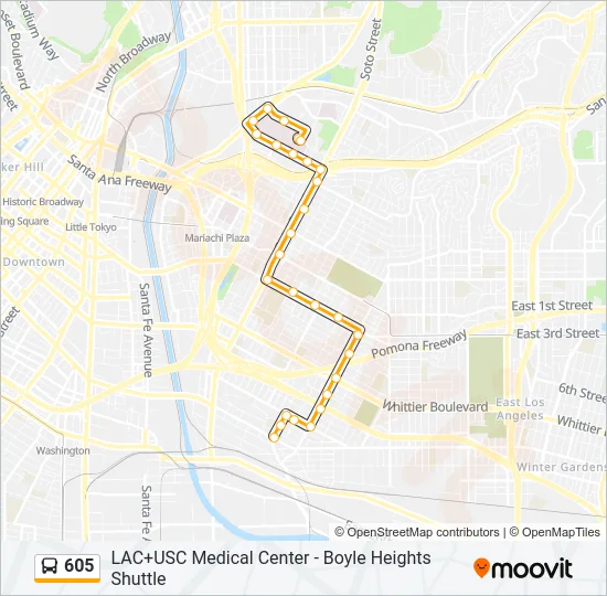 605 Bus Line Map