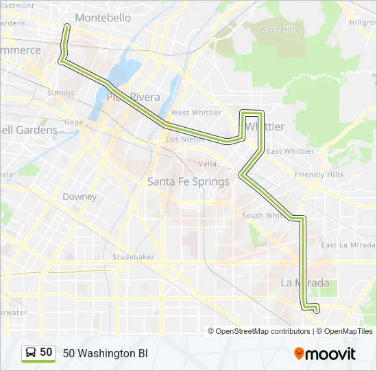 50 Bus Line Map