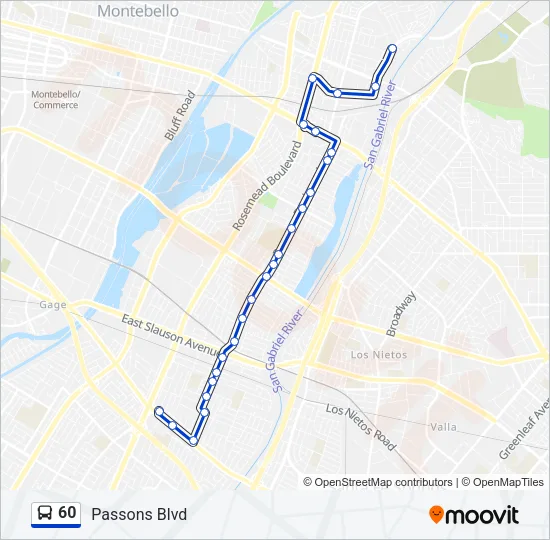 60 Bus Line Map
