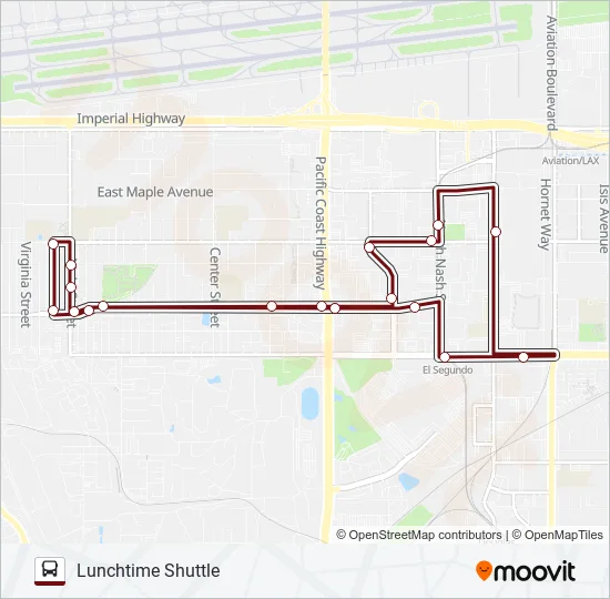 LUNCHTIME SHUTTLE Bus Line Map