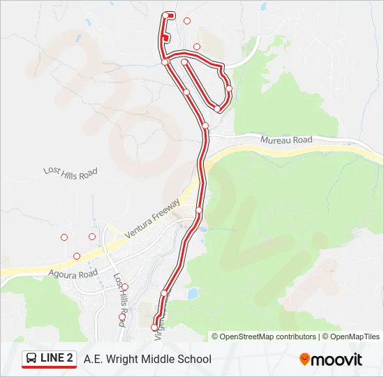 LINE 2 Bus Line Map
