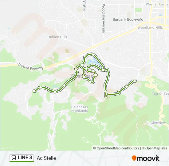 LINE 3 Bus Line Map
