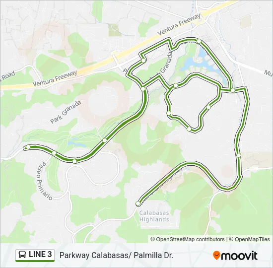 LINE 3 Bus Line Map