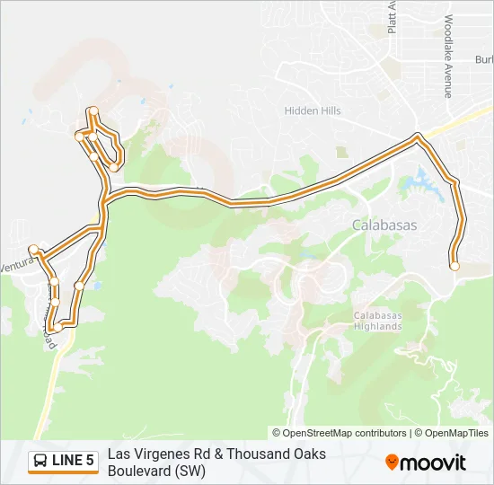 LINE 5 Bus Line Map