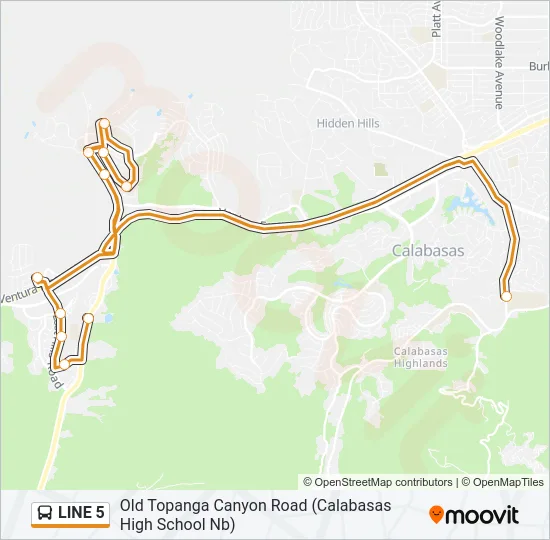 LINE 5 Bus Line Map