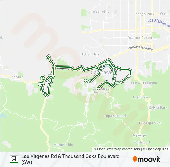 CALABASAS TROLLEY Bus Line Map