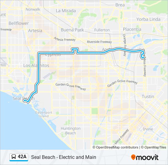 42A bus Line Map