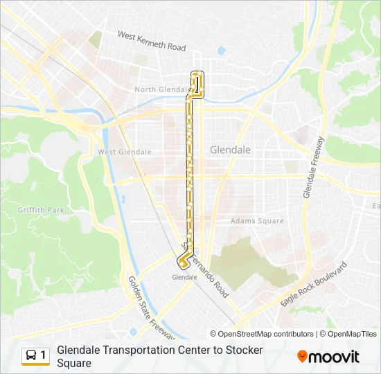 1 Bus Line Map