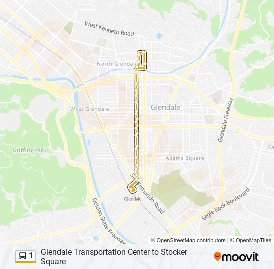 Mapa de 1 de autobús