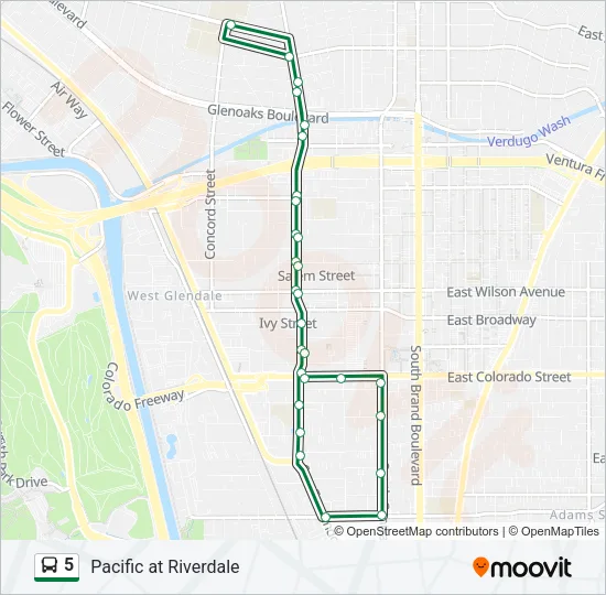 5 Bus Line Map