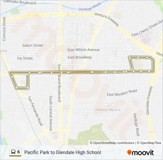 6 Bus Line Map
